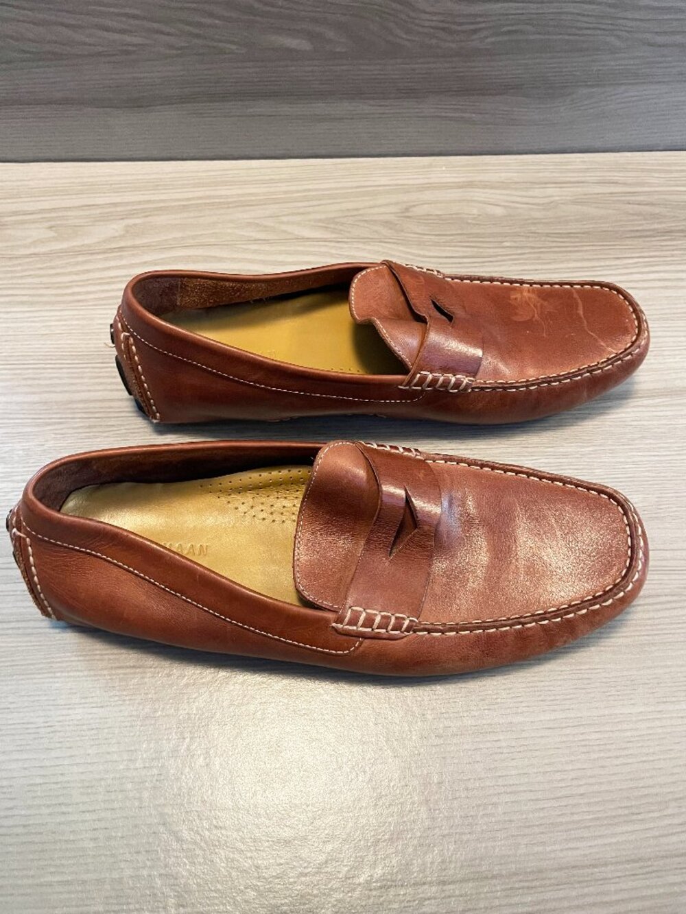 Cole Haan Men's Brown Leather Penny Loafers Driving Shoes Size 11 Classic SlipOn